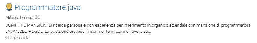 Esempio di Sigillo nella lista annunci